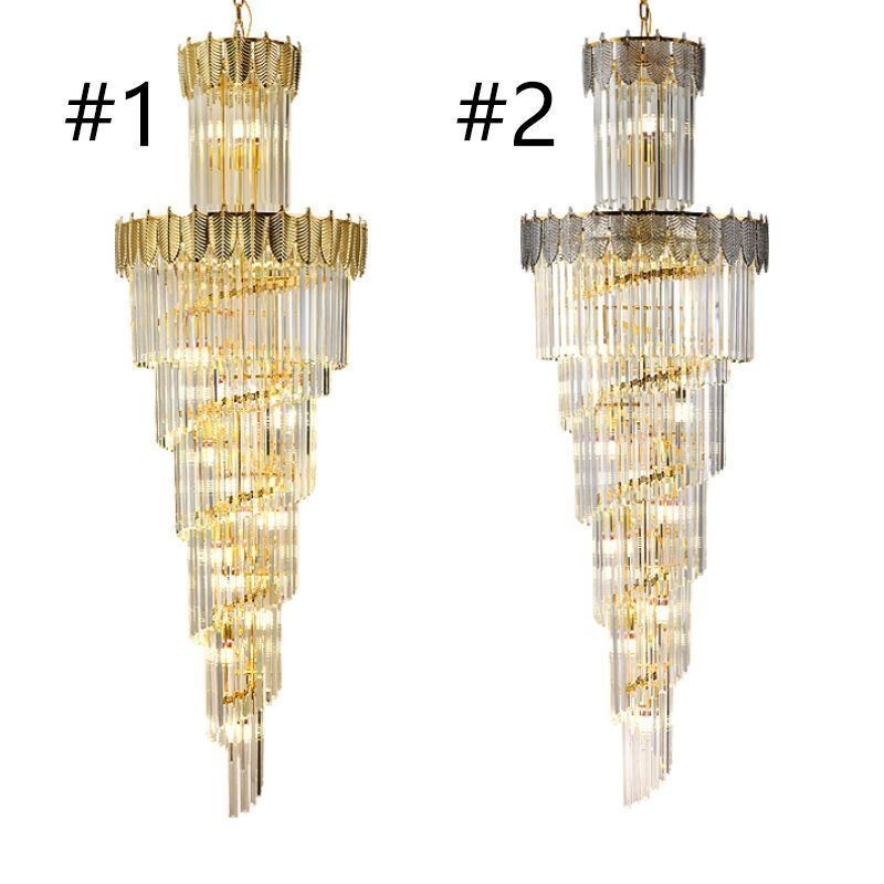 Lampada a sospensione conica in cristallo, lampadario decorativo a 17 luci E12/E14