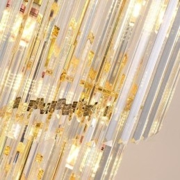 Lampada a sospensione conica in cristallo, lampadario decorativo a 17 luci E12/E14