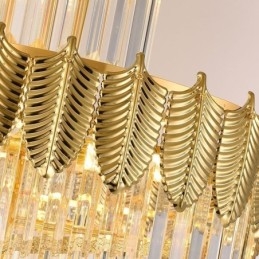 Lampada a sospensione conica in cristallo, lampadario decorativo a 17 luci E12/E14