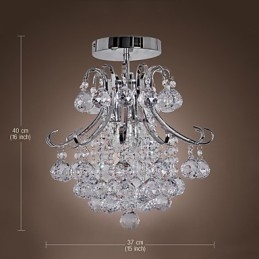Lampadario a filo moderno in cristallo trasparente e metallo argento