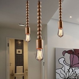 Lampadario mini stile tradizionale/classico in legno/bambù