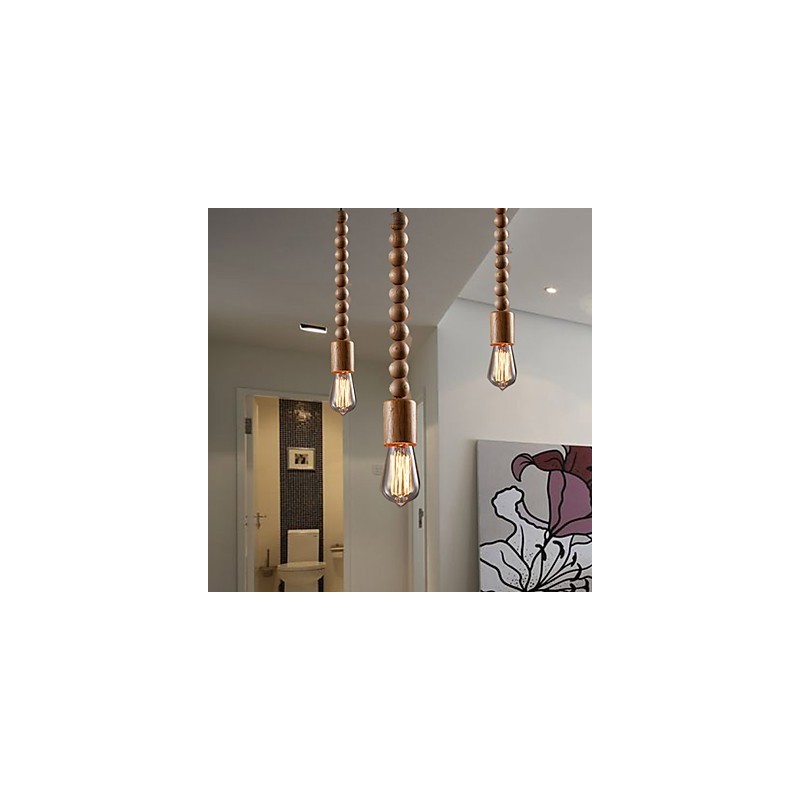 Lampadario mini stile tradizionale/classico in legno/bambù