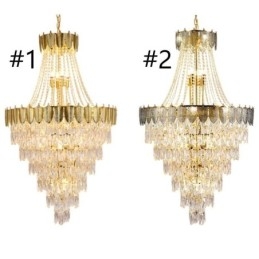 Lampadario a sospensione in cristallo conico, decorativo, duplex, 21 luci E12/E14