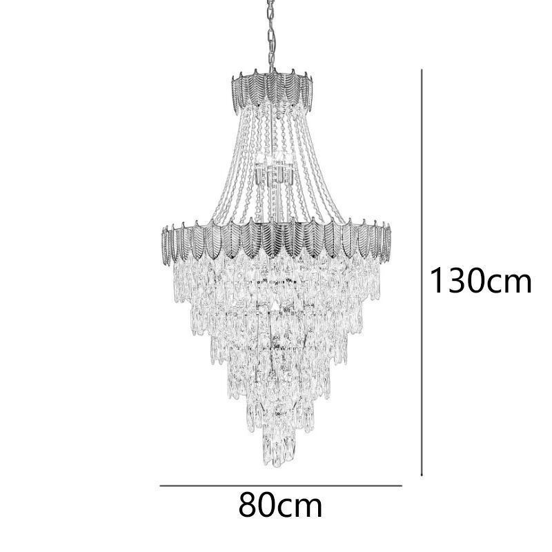 Lampadario a sospensione in cristallo conico, decorativo, duplex, 21 luci E12/E14
