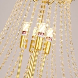 Lampadario a sospensione in cristallo conico, decorativo, duplex, 21 luci E12/E14