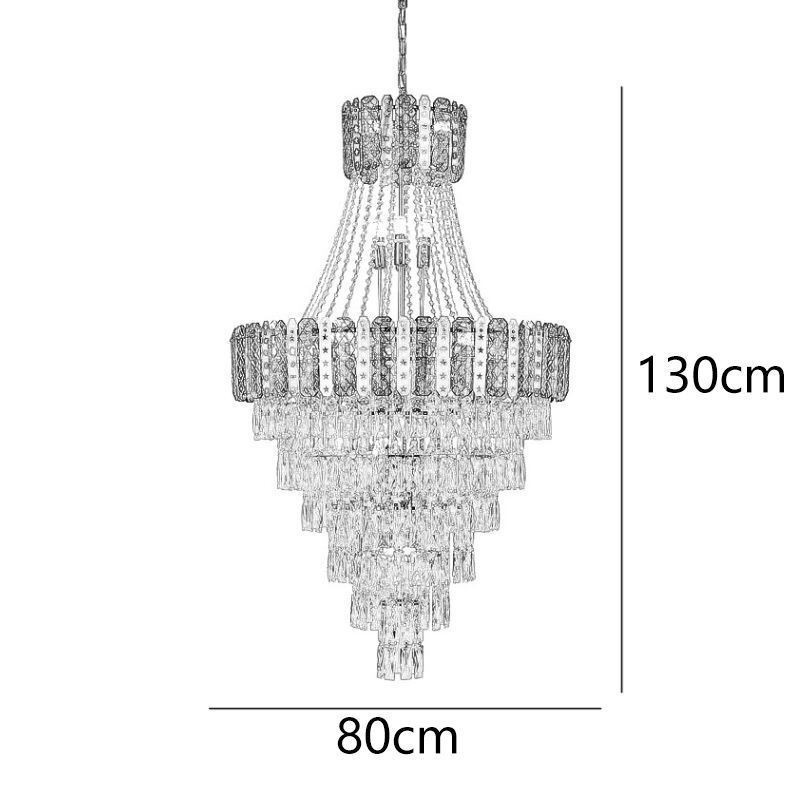 Lampada a sospensione in cristallo conico decorativa duplex 21 luci E12/E14