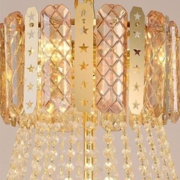 Lampada a sospensione in cristallo conico decorativa duplex 21 luci E12/E14