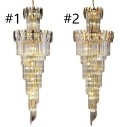 Lampada a sospensione conica in cristallo Duplex da soffitto 70 cm