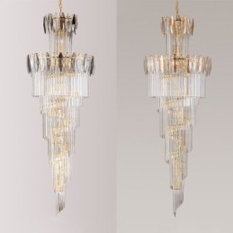 Lampada a sospensione conica in cristallo Duplex da soffitto 70 cm