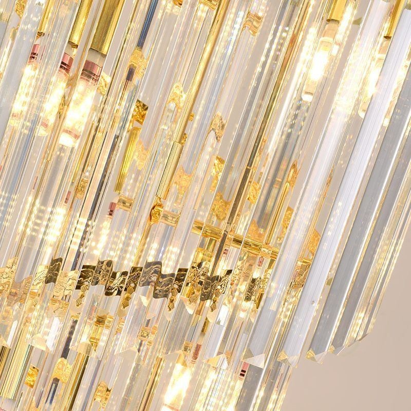 Lampada a sospensione conica in cristallo Duplex da soffitto 70 cm