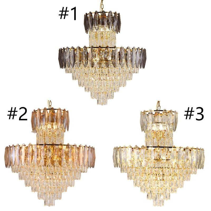 Lampadario a sospensione in cristallo conico decorativo duplex 80 cm