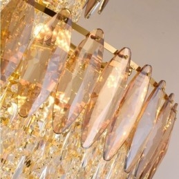 Lampadario a sospensione in cristallo conico decorativo duplex 80 cm
