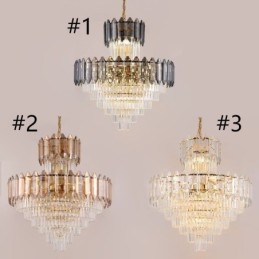 Lampada a sospensione in cristallo conico 21 luci E12/E14