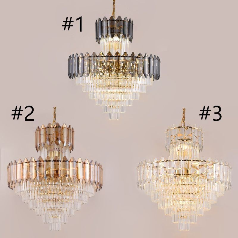 Lampada a sospensione in cristallo conico 21 luci E12/E14