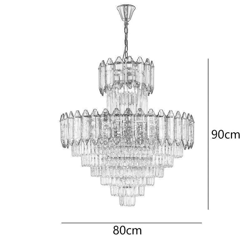Lampada a sospensione in cristallo conico 21 luci E12/E14