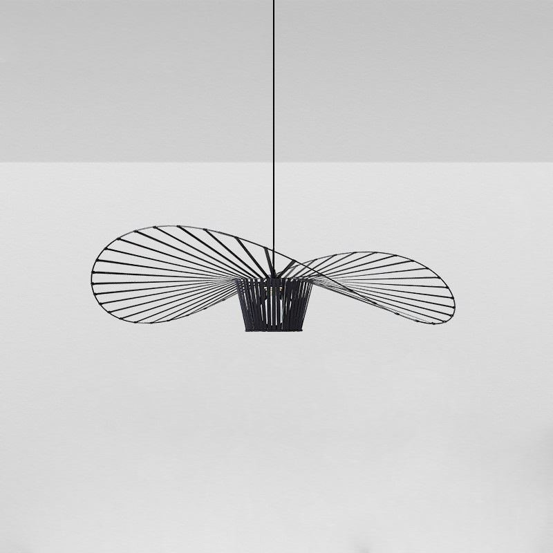 Lampada a sospensione moderna semplice in ferro battuto a forma di cappello