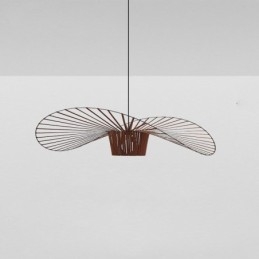 Lampada a sospensione moderna semplice in ferro battuto a forma di cappello