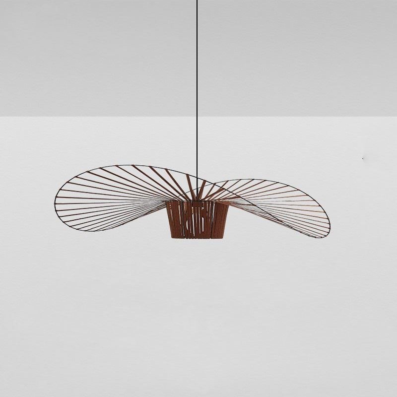 Lampada a sospensione moderna semplice in ferro battuto a forma di cappello