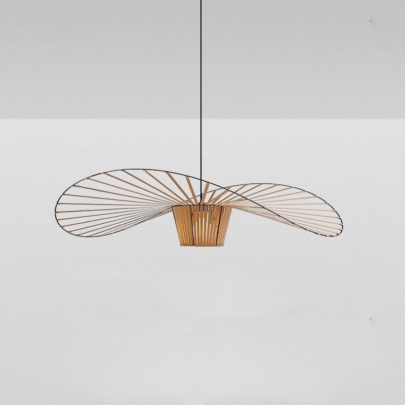 Lampada a sospensione moderna semplice in ferro battuto a forma di cappello
