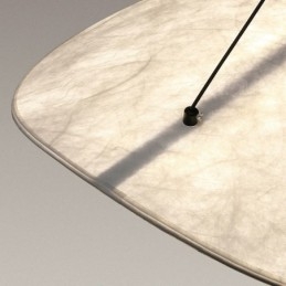 Lampada a sospensione da soffitto in tessuto di seta bianco caldo