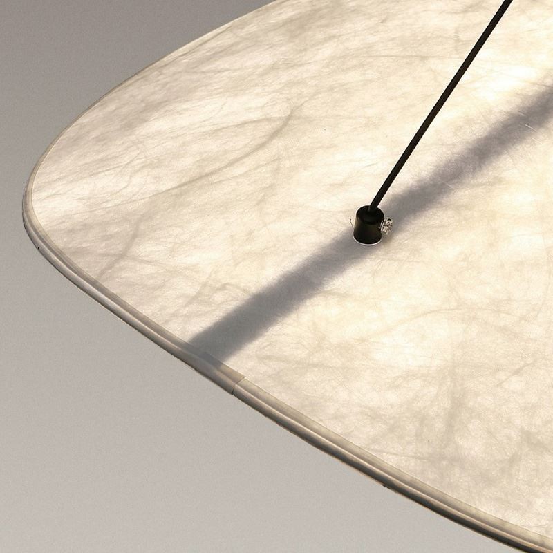 Lampada a sospensione da soffitto in tessuto di seta bianco caldo