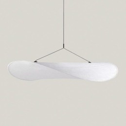 Lampada a sospensione da soffitto in tessuto di seta bianco caldo