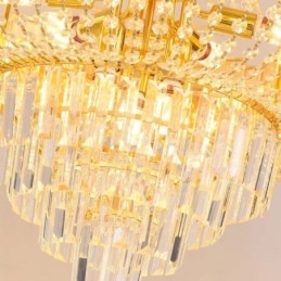 Lampada a sospensione in cristallo dorato 21 luci E12/E14
