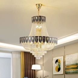 Lampadario a sospensione in cristallo moderno minimalista 21 luci E12/E14