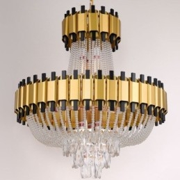 Lampada a sospensione in cristallo oro 15 luci E12/E14 60 x 60 x 68 cm
