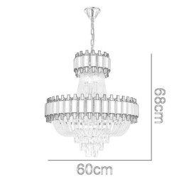 Lampada a sospensione in cristallo oro 15 luci E12/E14 60 x 60 x 68 cm