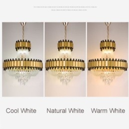 Lampada a sospensione in cristallo oro 15 luci E12/E14 60 x 60 x 68 cm