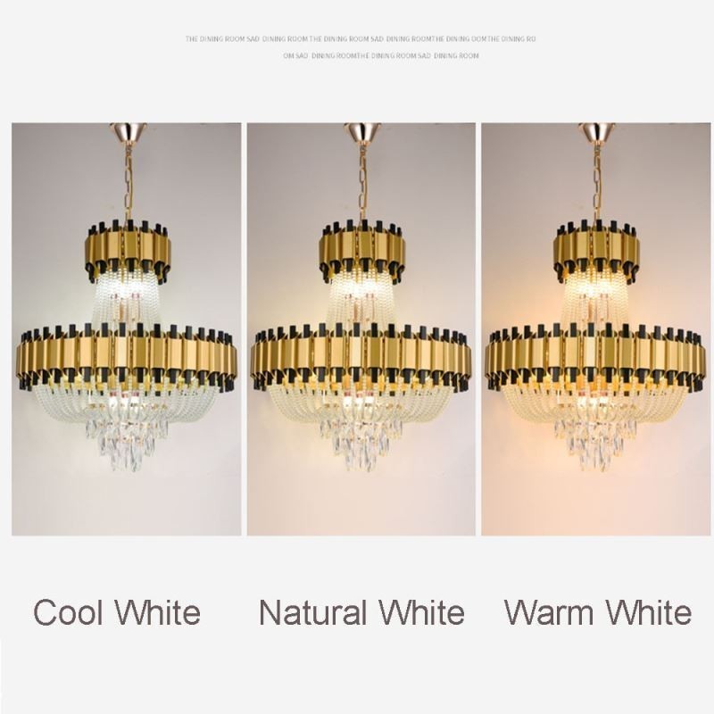Lampada a sospensione in cristallo oro 15 luci E12/E14 60 x 60 x 68 cm