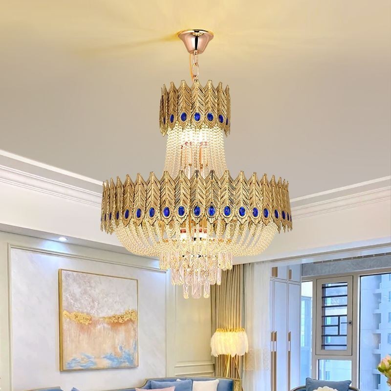 Lampada a sospensione in cristallo 60 cm, lampadario decorativo di lusso moderno
