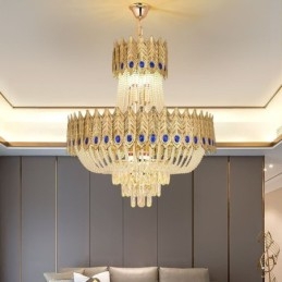 Lampada a sospensione in cristallo 60 cm, lampadario decorativo di lusso moderno