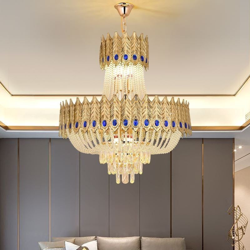 Lampada a sospensione in cristallo 60 cm, lampadario decorativo di lusso moderno