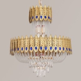 Lampada a sospensione in cristallo 60 cm, lampadario decorativo di lusso moderno