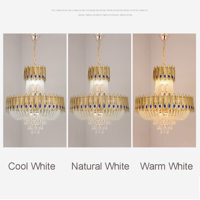 Lampada a sospensione in cristallo 60 cm, lampadario decorativo di lusso moderno