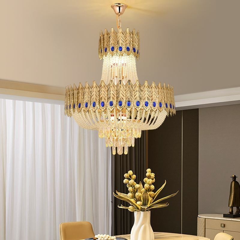 Lampada a sospensione in cristallo 60 cm, lampadario decorativo di lusso moderno