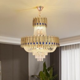 Lampada a sospensione in cristallo 60 cm, lampadario decorativo di lusso moderno