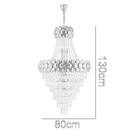 Lampada a sospensione in cristallo placcato oro 80 cm 21 luci E12/E14