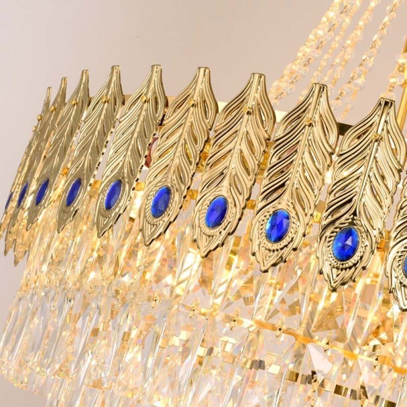 Lampadario a sospensione in cristallo 80 cm, 21 luci, attacco E12/E14