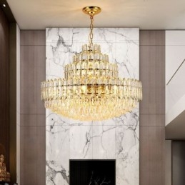 Lampada a sospensione in cristallo a 4 strati 80 cm, lampadario decorativo di lusso