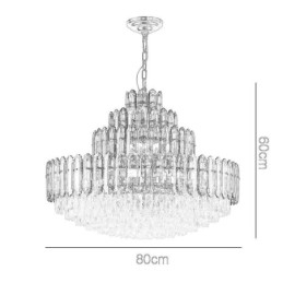 Lampada a sospensione in cristallo a 4 strati 80 cm, lampadario decorativo di lusso