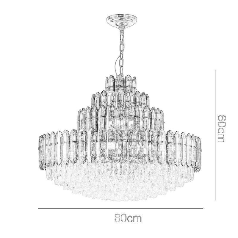Lampada a sospensione in cristallo a 4 strati 80 cm, lampadario decorativo di lusso