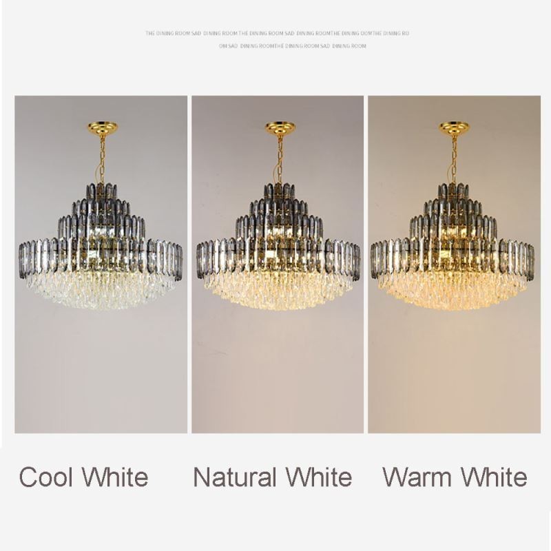 Lampada a sospensione in cristallo a 4 strati 80 cm, lampadario decorativo di lusso