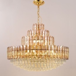Lampada a sospensione in cristallo a 4 strati 80 cm, lampadario decorativo di lusso