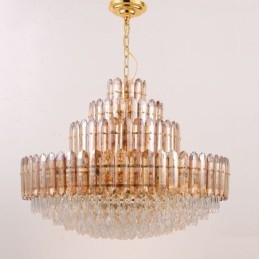 Lampada a sospensione in cristallo a 4 strati 80 cm, lampadario decorativo di lusso