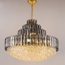 Lampada a sospensione in cristallo a 4 strati 80 cm, lampadario decorativo di lusso