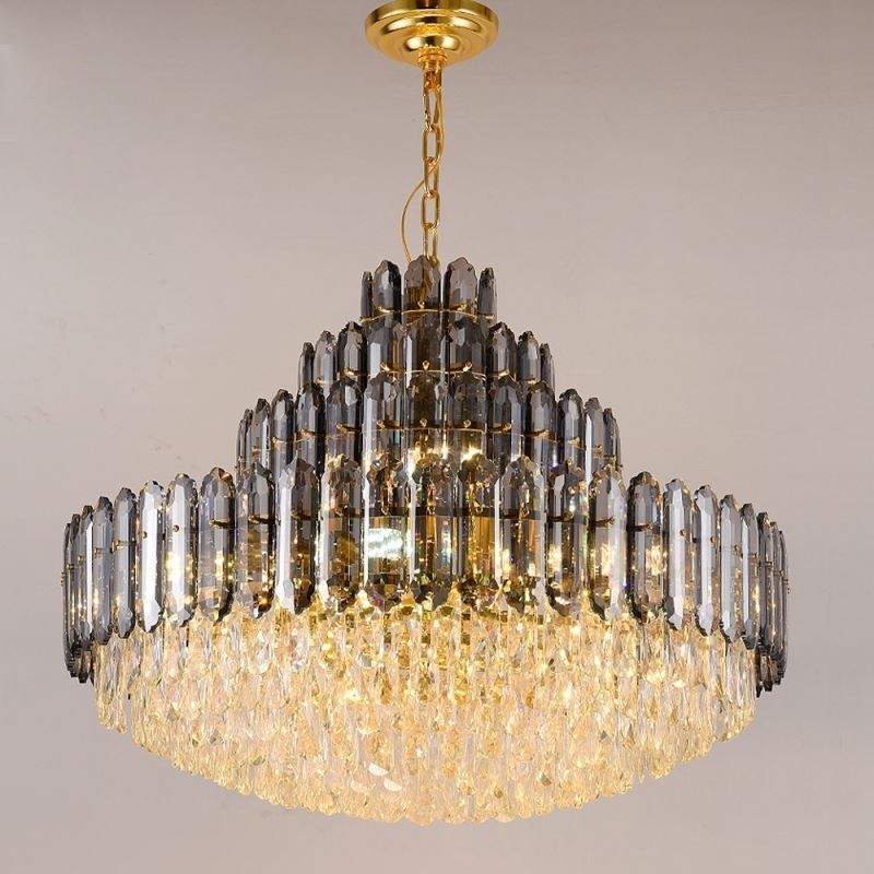 Lampada a sospensione in cristallo a 4 strati 80 cm, lampadario decorativo di lusso