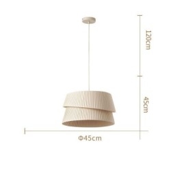 Lampada a sospensione stile crema francese con paralume in tessuto a doppio strato E26/E27